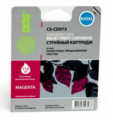 �������� �������� Cactus CS-CD973 ��������� �920XL ��� HP Officejet 6000/6500/7000/7500 (11ml)