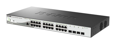 ����������� ���������� 2 ������ D-Link DGS-1210-28P/ME/B2A � 24 ������� 10/100/1000Base-T � 4 ������� 1000Base-X SFP (24 ����� � ���������� PoE 802.3af/802.3at (30 ��), PoE-������ 193 ��)