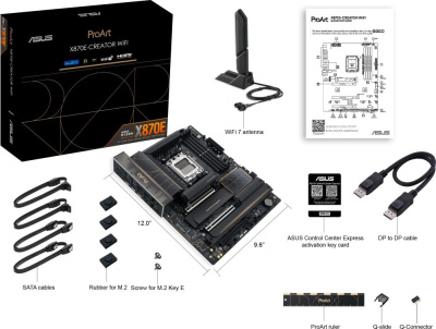 ����������� ����� ASUS PROART X870E-CREATOR WIFI, SocketAM5, AMD X870E, ATX, Ret 90MB1IG0-M0EAY0