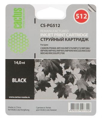 �������� �������� Cactus CS-PG512 ������ ��� Canon Pixma MP240/MP250/MP260 (14ml)