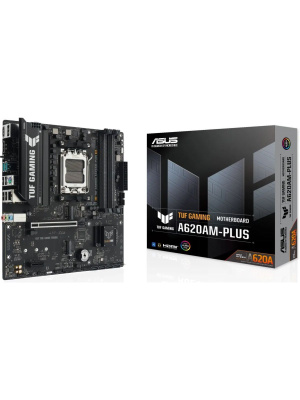 ����������� ����� ASUS TUF GAMING A620AM-PLUS, AM5, A620A, 4*DDR5, 4*SATA, 2*M.2, 2*USB 3.2, 4*USB 2.0, 1*PCIx16, 1*PCIx1, 2*DP+HDMI, mATX;