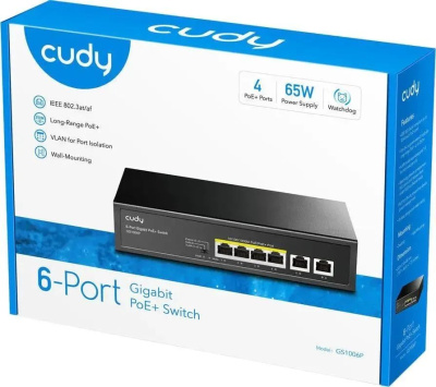 ���������� Cudy GS1006P (L2) 6x1����/� 6PoE+ �������������