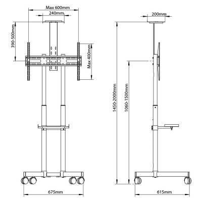    Arm Media PT-STAND-8  32"-80" .50  