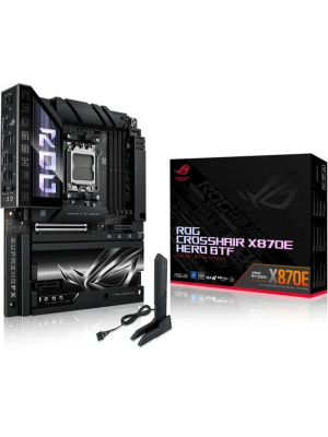 ����������� ����� ASUS ROG CROSSHAIR X870E HERO BTF, AM5, X870, 4*DDR5, 4*SATA, 5*M.2,  6*USB 3.2, 2*Type-C, 2*USB4, 6*PCIx16, HDMI, ATX; 90MB1MX0-M0EAY0