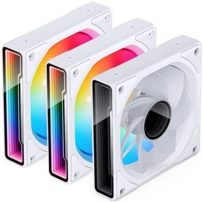 ����� ��� �������/ Case Cooler JONSBO ZK-120WR Reverse (123x120x28mm, 4-pin PWM, ARGB, 47.71CFM, 30.7dBA, 1800RPM, White, 3pcs)