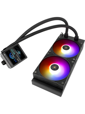 ��� Thermalright Grand Vision 240 (240mm, LED, Black, ARGB/ Fans: 2x120mm, 80.45CFM, 29.4dBA, 2150RPM/ Pump height 72.5mm, 6400RPM, Rad thickness 27mm/ S: 1700, 1200, 1851, 115X, 2011, 2066, AM5, AM4)