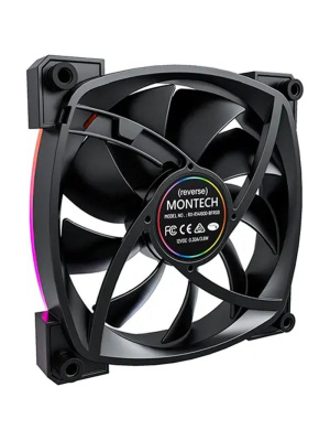�������� ������������ (3 ��.) Montech RX120 PWM Reverse Black / 120mm, 4pin PWM, 3pin ARGB, 800-1600RPM, 59.0CFM, 27.0dBA, Rifle bearing / RX120B3P