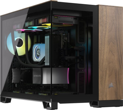 ������ MicroATX Corsair 2500X AIRFLOW Black/Wood (CC-9011286-WW) mATX, mITX Midi-Tower, ��� ��, � �����