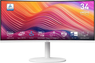 ������� 34" MSI Modern MD342CQPW  VA, 3440x1440, 120Hz, 4 ms, White (9S6-3PC59H-036)