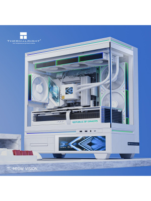 ������ Thermalright M10 Vision White, Mini-Tower, TG, LCD, ARGB, no fans, 2xUSB-A 3.0, 1xUSB Type-C, mATX, mITX White