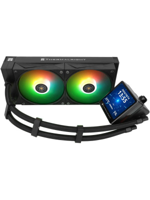 ��� Thermalright Grand Vision 240 (240mm, LED, Black, ARGB/ Fans: 2x120mm, 80.45CFM, 29.4dBA, 2150RPM/ Pump height 72.5mm, 6400RPM, Rad thickness 27mm/ S: 1700, 1200, 1851, 115X, 2011, 2066, AM5, AM4)