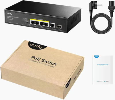 ���������� Cudy GS1005PTS1 (L2) 5x1����/� 1SFP 4PoE+ 120W �������������