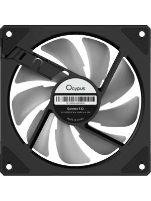 ����� ��� ������� Ocypus Gamma F12 BK ARGB REVERSE BLADE (120x120x25mm, 4-pin PWM, ARGB, 50CFM, 31dBA, 1600RPM, Black)