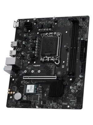 ����������� ����� MSI PRO H610M-S WIFI H610, LGA1700, 2*DDR5, 1*PCIEx16, 1*PCIEx1, 1*M.2, 4*USB3.2Gen1, 8*USB2.0, 2*SATA3.0, 1G, HDMI, M-ATX, RTL