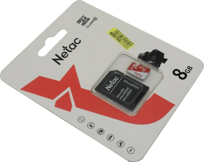 ���� ����� microSDHC 8GB Netac NT02P500ECO-008G-R P500 Eco + adapter