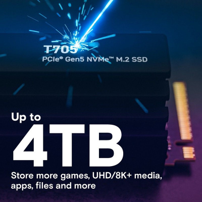 ������������� ���������� SSD Crucial T705 4TB PCIe Gen5 NVMe M.2 SSD with heatsink CT4000T705SSD5