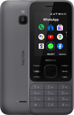   Nokia NOKIA 6300 DS TA-1294 4G CHARCOAL, 2.4'', 1 Core, 512MB + 4MB (ROM/RAM), Micro SD, up to 32GB flash, 2 Sim, LTE + GSM/WCDMA, BT v4.0, GPS, GLONASS, Micro-USB, 1500mAh, 104,7g, 53x131,4x13,7