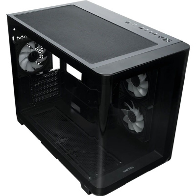 ������ XASTRA QR600M 3ARGB C10-UC Black mATX/Aquarium/Curve Glass /Led Strip/3x120mm ARGB PWM FM fans/ Argb+PWM HUB 10port /Type-C/ QR600M-3FM12A-C10-UC-L