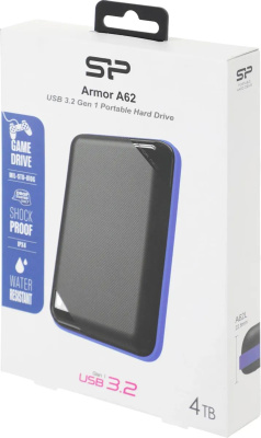 ������� ���� Silicon Power USB 3.2 Gen 1 4TB SP040TBPHD62LS3B Armor A62 2.5" ������