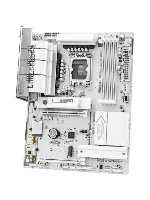 ����������� ����� ASROCK B860 Challenger WiFi White, LGA1851, B860, 4*DDR5, 4*SATA, 4*M.2, 4*USB 3.2, 2*USB 2.0, Type-C, 2*PCIx16, 1*M.2 (Key E), HDMI, ATX