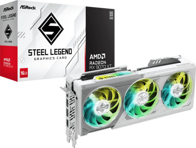 ���������� ASRock AMD Radeon RX 9070 XT Steel Legend 16Gb (RX9070XT SL 16G) Ret