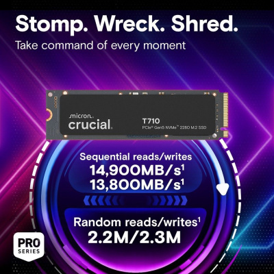 ������������� ���������� SSD Crucial T710 2TB PCIe Gen5 NVMe 2280 M.2 SSD CT2000T710SSD8