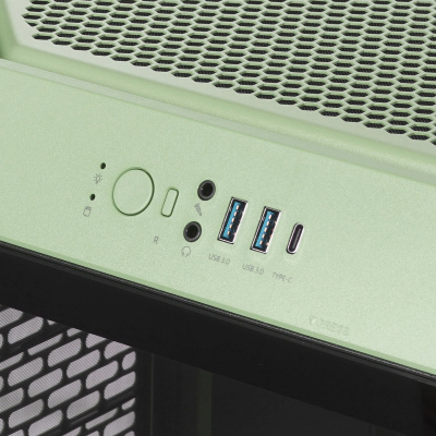 ������ Thermaltake The Tower 300 Matcha Green ��� �� mATX 11x120mm 5x140mm 2xUSB3.0 1xUSB3.1 audio bott PSU