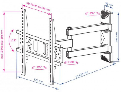 ��������� Kromax PIXIS-XS ������ 22-55" max 30�� VESA 300×300 ���������-��������� � ���������