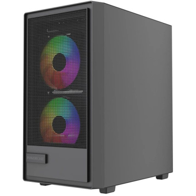 ������ Powercase Mistral SM02 ARGB, Tempered Glass, 3x120mm ARGB PWM fans, ������, mATX  (CMMSM02B-A3)