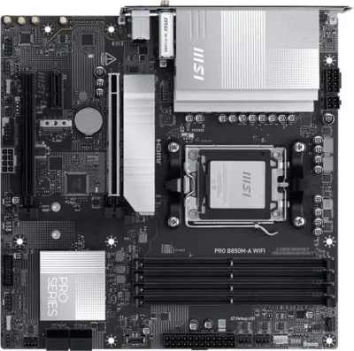 ����������� ����� MSI PRO B850M-A WIFI, SocketAM5, AMD B850, mATX, Ret