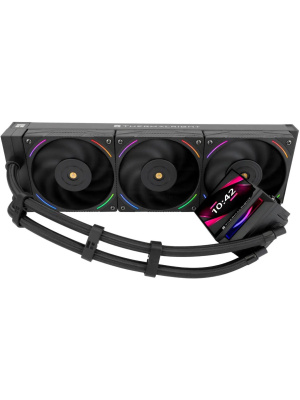 ��� Thermalright Hyper Vision 360 (360mm, LED, Black, ARGB/ Fans: 3x120mm, 69CFM, 27dBA, 2150RPM/ Pump height 68mm, 6400RPM, Rad thickness 27mm/ S: 1700, 1200, 1851, 115X, 2011, 2066, AM5, AM4)