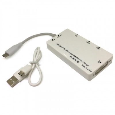  USB 3.1 type C to VGA/HDMI/DVI/Audio Espada EtyC4in1 (44181)