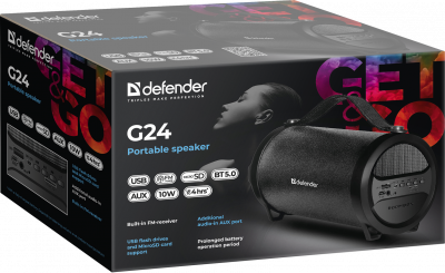����������� �������� Defender G24 (65124) 10��, BT/FM/TF/USB/AUX/1500���