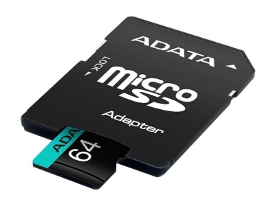 ����� ������ 64Gb MicroSD ADATA + SD ������� (AUSDX64GUI3V30SA2-RA1)