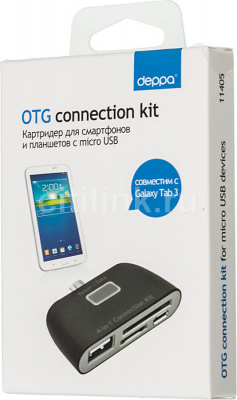 OTG connection kit Deppa ��� ���������� � ��������� � microUSB, ������ (11405)