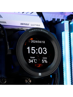 ��� Thermalright Core Vision 360 (360mm, LED, Black, ARGB/ Fans: 3x120mm, 72.37CFM, 27.7dBA, 2000RPM/ Pump height 66mm, Rad thickness 27mm/ S: 1700, 1200, 1851, 115X, 2011, 2066, AM5, AM4)