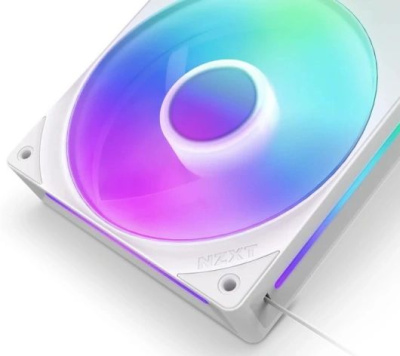 ����� ��� ������� ��/ Case Cooler NZXT F240 RGB Core (120x120x25mm, 4-pin PWM, RGB, 75.12CFM, 30dBA, 2400RPM, White, Single-Frame RGB Fan Unit)