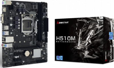 ����������� ����� Biostar H510MHP Socket 1200, Intel H510, 2xDDR4, PCI-E 4.0, 2xUSB 3.2 Gen1, VGA, HDMI, mATX