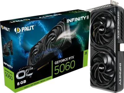 ���������� Palit NVIDIA GeForce RTX 5060 Infinity 2 OC 8Gb, GDDR7, Ret (NE75060V19P1-GB2063L)