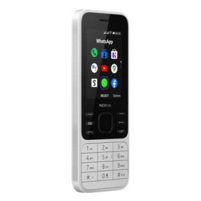   Nokia NOKIA 6300 DS TA-1294 4G WHITE, 2.4'', 1 Core, 512MB + 4MB (ROM/RAM), Micro SD, up to 32GB flash, 2 Sim, LTE + GSM/WCDMA, BT v4.0, GPS, GLONASS, Micro-USB, 1500mAh, 104,7g, 53x131,4x13,7