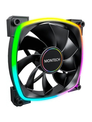 �������� ������������ (3 ��.) Montech RX120 PWM Reverse Black / 120mm, 4pin PWM, 3pin ARGB, 800-1600RPM, 59.0CFM, 27.0dBA, Rifle bearing / RX120B3P
