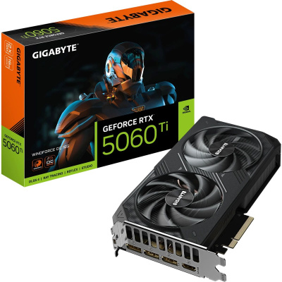 ���������� Gigabyte NVIDIA GeForce RTX 5060 TI Windforce GV-N506TWF2OC-16GD 16��, GDDR7, OC, Ret