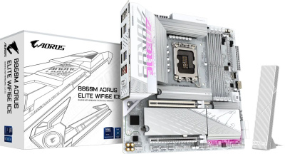 ����������� ����� Gigabyte B860M Aorus Elite WIFI6E ICE, SocketAM5, AMD B850, mATX, Ret