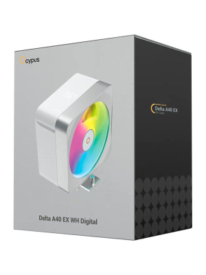 ����� Ocypus Delta A40 EX WH Digital, 120mm ARGB FAN, Top Display Panel, 4 HEAT PIPES, 4-PIN PWM, 500-1800 RPM, 29DBA, HYDRO BEARING, LGA115X/1200/1700/18XX, AM4/AM5