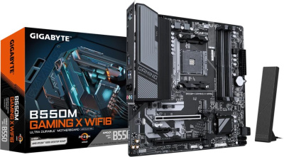 ����������� ����� Gigabyte B550M GAMING X WIFI6, SocketAM4, AMD B550, mATX, Ret