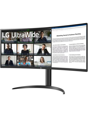 ������� LG 34WR55QK-B 34" {VA Curved 1500R 3440x1440 100Hz 5ms 300cd 3000:1 2xHDMI2.0 DisplayPort1.4 USB-C(65W PD) VESA}