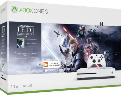   Microsoft XBOX One S 1Tb White (234-01099) + Star Wars Jedi Fallen Order