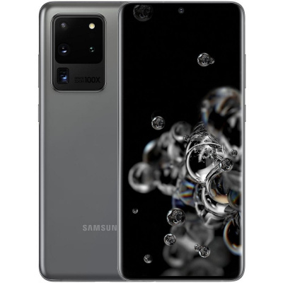  Samsung SM-G988F Galaxy S20 Ultra 128Gb 12Gb   3G 4G 2Sim 6.9" 1440x3200 Android 10 108Mpix 802.11 a/b/g/n/ac NFC GPS GSM900/1800 GSM1900 Ptotect MP3 microSD max1024Gb