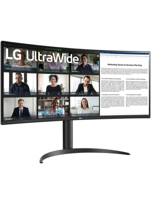 ������� LG 34WR55QK-B 34" {VA Curved 1500R 3440x1440 100Hz 5ms 300cd 3000:1 2xHDMI2.0 DisplayPort1.4 USB-C(65W PD) VESA}