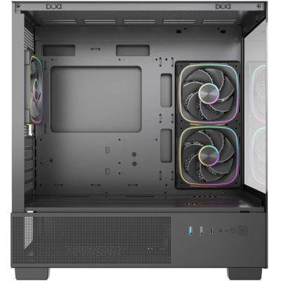 ������ Powercase Vision Micro S4B, Tempered Glass, Type-C, 3x 120mm ARGB PWM Fan, ARGB+PWM HUB, ������, mATX  (CVMMSHB-A3)